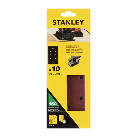 Piranha Stanley Sta31110 (X31110) 10 Fogli For. B+D 93X230 Gr.150- Stanley- 1,0 Confezione