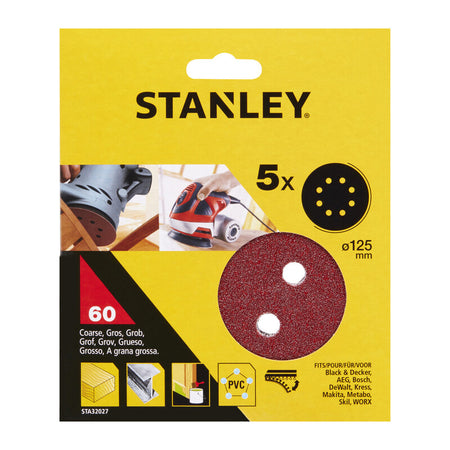 Piranha Stanley Sta32027 (X32027) 5 Dischi Vel. Rot Orb 125 Gr.60- Stanley- 1,0 Confezione