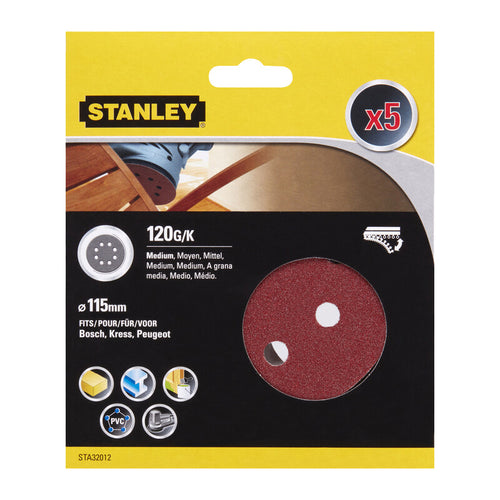 Piranha Stanley Sta32012 (X32012) 5 Dischi Vel. Rot Orb 115 Gr.120- Stanley- 1,0 Confezione