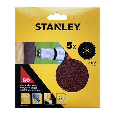 Piranha Stanley Sta32006 (X32006) 5 Dischi D.125 Gr.80- Stanley- 1,0 Confezione