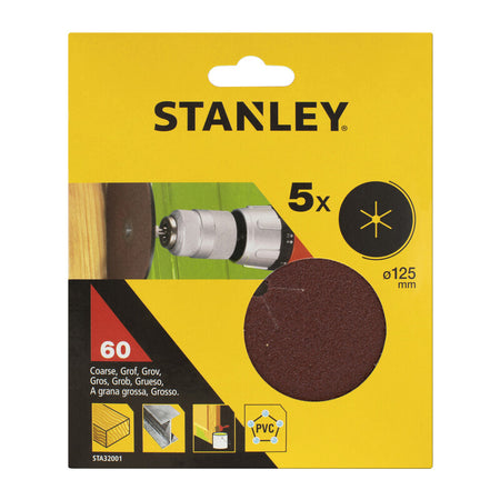 Piranha Stanley Sta32001 (X32001) 5 Dischi D.125 Gr.60- Stanley- 1,0 Confezione