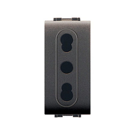 Life 4045 Presa Bivalente Grigio Antracite- Elettrocanali- 12,0 Pz