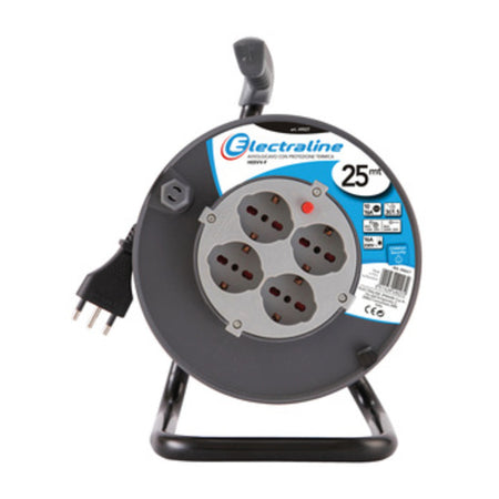 Avvolgicavo 25 M Sez 3X1,5 4Bip Sch+Prot 49027- Electraline 3Pmark- 1,0 Pz