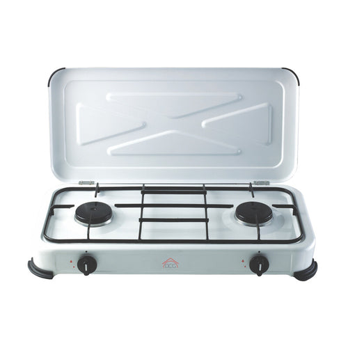 Fornello A Gas 2 Fuochi Con Coperchio 2,6 Kw- 1,0 Pz