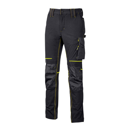U-Power Pantalone Atom Slim Fit Nero-Giallo Tg.M- 1,0 Pz