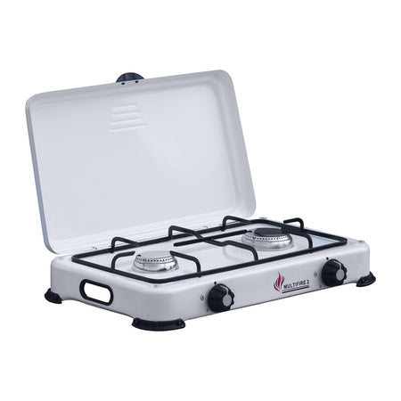 Fornello A Gas 2 Fuochi C/Coperchio Camping Multifire 2- 1,0 Pz