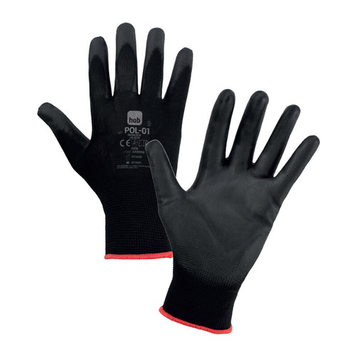 Guanti Hob Poliestere/Poliuretano Nero Tg. 10- 12,0 Paia