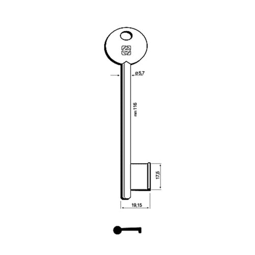 Chiavi Silca Patent Corni Disp 6P7S Ni- 5,0 Pz