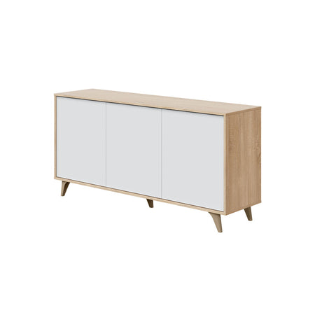 Kit Credenza 3 Ante 154X40X75H Rovere Bianco- 1,0 Pz