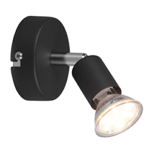 Faretto Da Parete Paris 1 Luce Gu10 Nero- 1,0 Pz