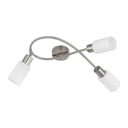 Plafoniera Mars 3 Luci E14 Acciaio Vetro D.37- 1,0 Pz