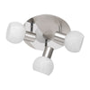 Plafoniera Antibes 3 Luci E14 Acciaio Vetro D 22 Cm- 1,0 Pz