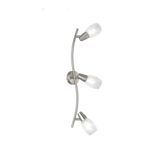 Barra 3 Faretti Colmar E14 Vetro Satinato- 1,0 Pz