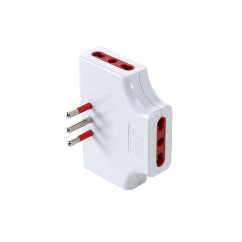 Rosi 78132 Adattatore Piatto Triplo 10A 3Pr Bip C/Limit- 1,0 Pz