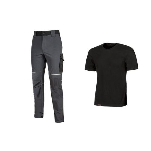 Workwear Kit 2 T-Shirt+ Pantal Black/Grey Tg M- 1,0 Confezione