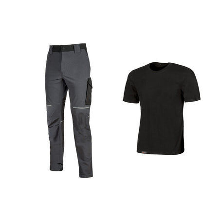 Workwear Kit 2 T-Shirt+ Pantal Black/Grey Tg L- 1,0 Confezione