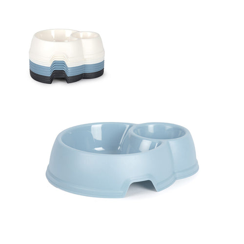 Ciotola Doppia Tailor Bianco/Azzurro/Antracite- 12,0 Pz