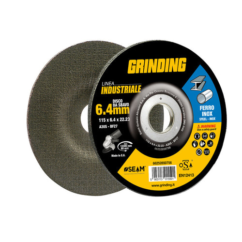 Grinding Industriale Disco Sbavo Ferro 115X6,4- 5,0 Pz