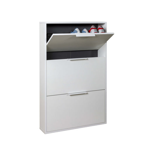 Scarpiera 3 Ribalte Slim Cm. 65X15X105 H Bianco- 1,0 Pz