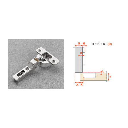 Salice Cerniera Ammortizzata C7A6Ge9 Collo 9- 50,0 Pz