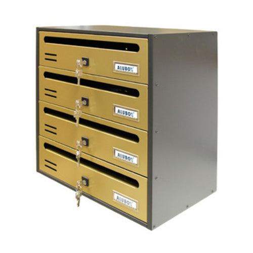 Cassetta Postale Alubox Cubo/R 4 38,5X25X43 Oro- Alubox- 1,0 Pz