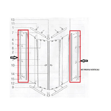 R Box Doccia Cm.70X90(Kit Profili Verticali)- 1,0 Confezione