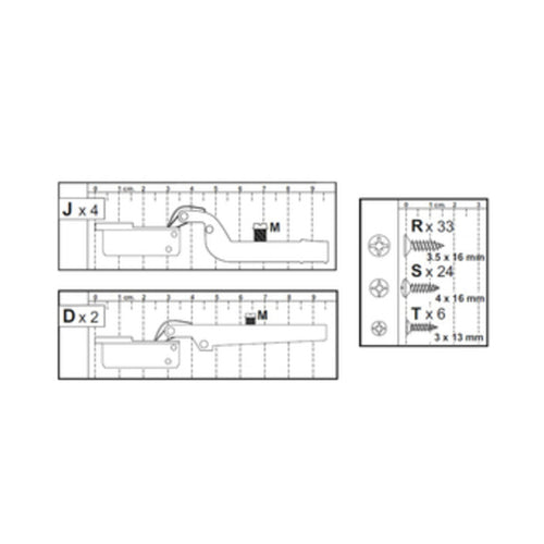 R Kit Credenza 3A Zaiken-(Cerniere)- 1,0 Confezione