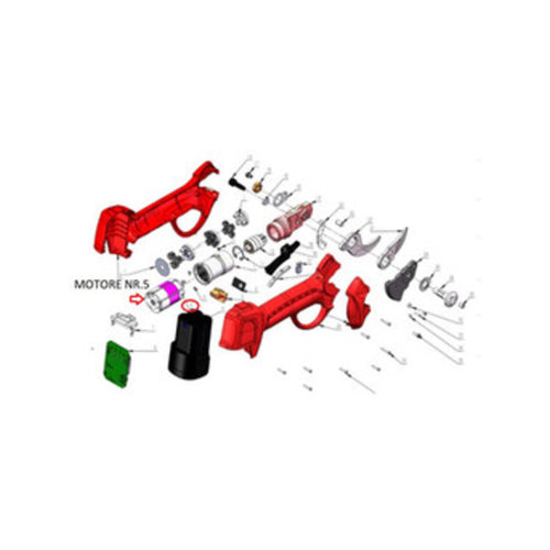 R Motore Nr.5 X Forbici Pota A Batt. Dj-025- 1,0 Pz