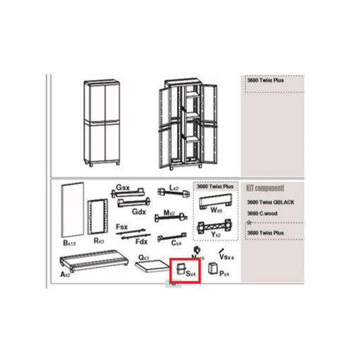 R Supporto S X Armadio Terry Cwood 2A P/S 3680- 1,0 Pz