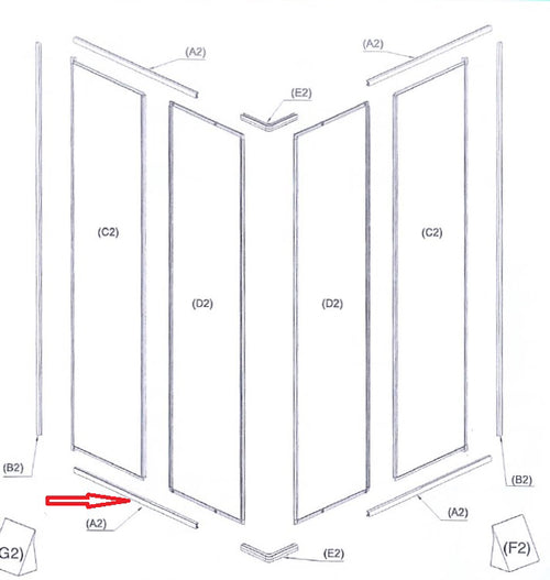 R Profilo (A2)X Box Doccia Crilex Goccia 1,6 Mm 68-80X68-80 Bco- 1,0 Pz