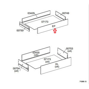 R Frontale Ep X Kit Cassettiera 5C Nova 77X40X107 Bianca- 1,0 Pz