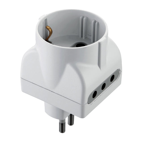 Adattatore Triplo 10A 2Pr 10A E Schuko Bia Fig.15- 25,0 Pz