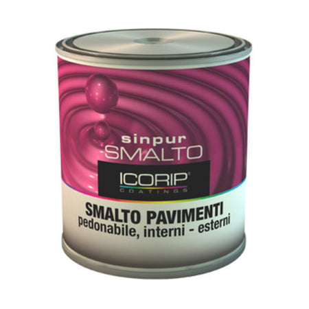 Smalto Sinpur Rosso Per Pavimento 0,750 L- Colorificio I.Co.Ri.P.- 6,0 Pz