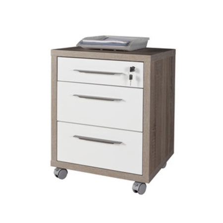 Disegno Cassettiera 3 Cassetti 45X48,5X63 I Rovere Bianco- Composad- 1,0 Pz