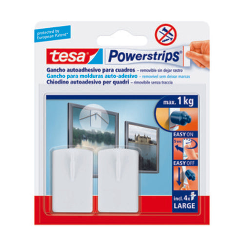 Gancio Adesivo Tesa Powerstrips Quadro 2 Pz- Tesa- 12,0 Confezione
