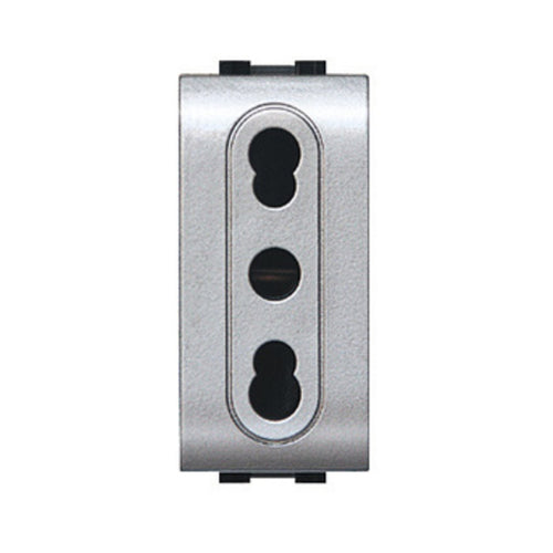 Life 4045 Tec Presa Bipasso 10/16A Argento Satinat- 12,0 Pz