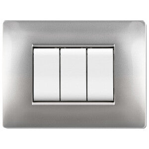 Placca Life Q Living Plast Alluminio Chiaro 3P- 10,0 Pz