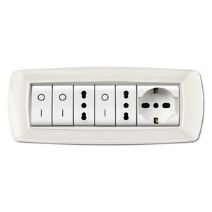 Placca Life Living Plast Bianco 7P Cornice Bianco- 1,0 Pz