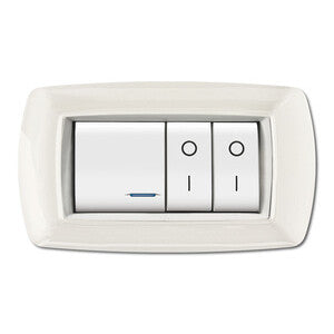 Placca Life Living Plast Bianco 4P Cornice Bianco- 1,0 Pz