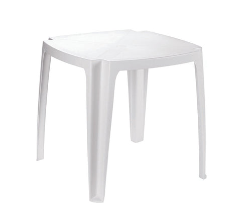Tavolo Da Giardino 75X75 Bianco Cm.75X75X72H. Cm.75X75X72H. Peso Kg.5,9
