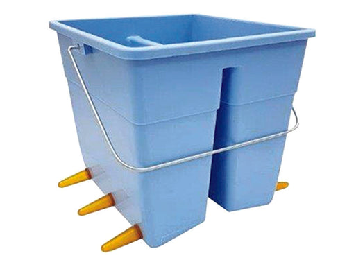 Secchio Poppatoio Ovini Con 6 Tettarelle E 6 Valvole Alluminio Lt.11 Colore Azzurro