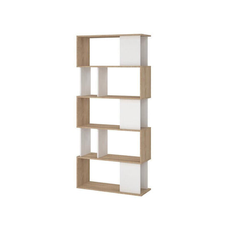 KIT LIBRERIA SCAFFALE 10 VANI MODERNO 80X29X173 CM NERO LEGNO ARREDO UFFICIO