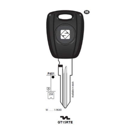 Chiavi Silca Transp.Vuota Gt15Rte Gr.96- 2,0 Pz