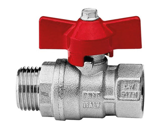 Valvola Arresto A Sfera In Ottone Con Farfalla Maschio Femmina 3/4 Itap S.P.A.