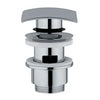 Piletta Clic Clak Con Tappo In Ottone Quadrata Cromata Con Troppo Pieno 11/4 Idroweb