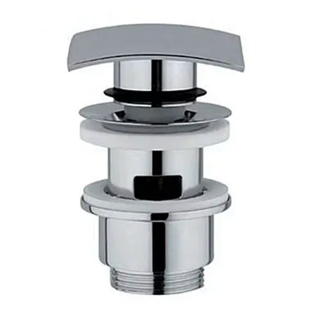 Piletta Clic Clak Con Tappo In Ottone Quadrata Cromata Con Troppo Pieno 11/4 Idroweb
