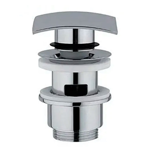Piletta Clic Clak Con Tappo In Ottone Quadrata Cromata Con Troppo Pieno 11/4 Idroweb