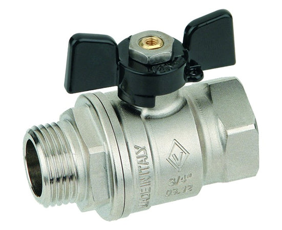 Valvola Arresto A Sfera In Ottone Con Farfalla Maschio Femmina 3/4 Valvosanitaria Bugatti S.P.A.