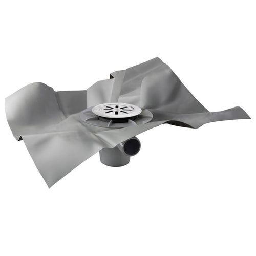 Pozzetto Sifonato In Abs Con Griglia Inox E Foglio In Pvc Per Impermeabilizzazione Modello Gully Tea