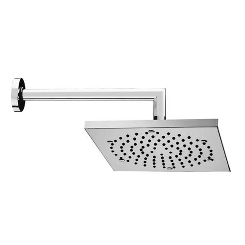 Braccio Con Soffione Quadrato In Ottone Cromato Modello Cube 210X210 Monogetto - Braccio Tondo Bossini Srl